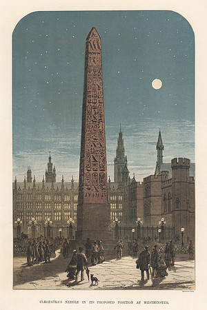 Vintage Image Plate - Cleopatra's Needle in its Proposed Position at Westminster