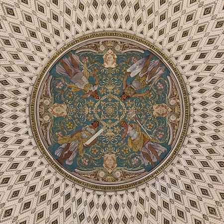 Library of Congress Domed Ceiling Art - Courage, Valor, Fortitude, Achievement