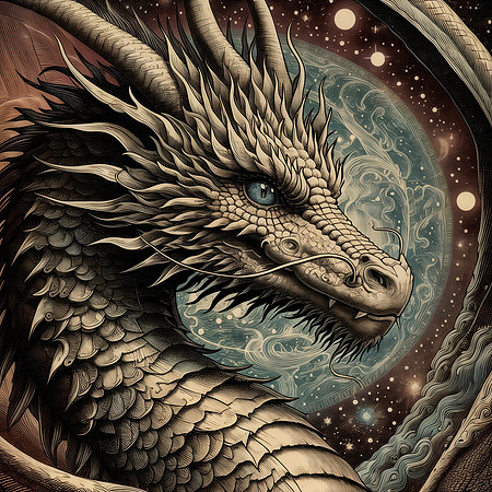 Vintage Space Dragon