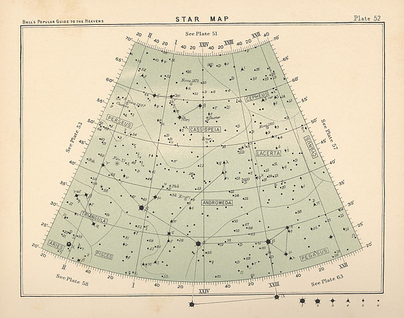 Vintage Star Map (Ball's Plate 52)