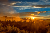 Misty Gold Mountain Sunset
