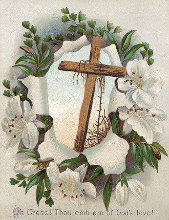 Vintage Postcard - Easter Cross