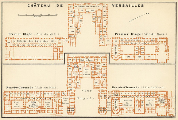 Vintage Floor Plan - Versailles Castle