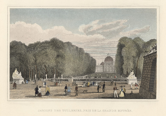 Vintage Image Plate - Tuileries Gardens, Taken from the Grand Entrance
