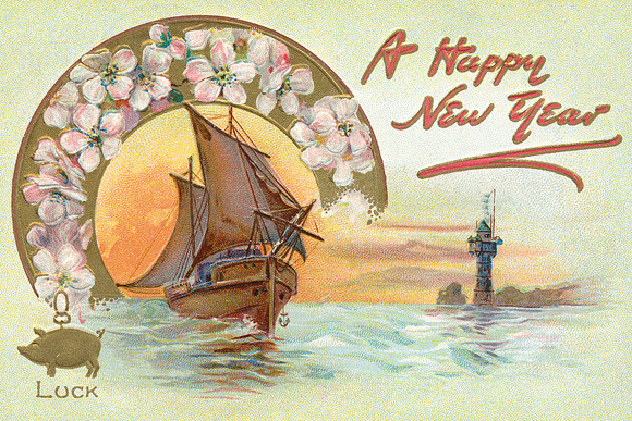 Vintage Postcard - Happy New Year