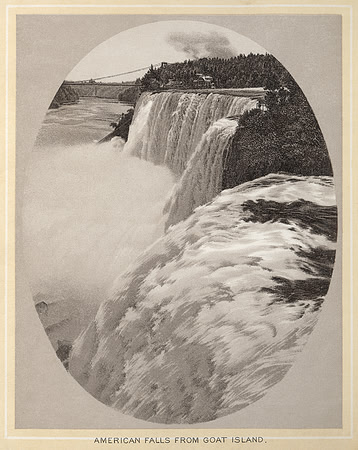 Vintage Heliotype Frontispiece - American Falls from Goat Island