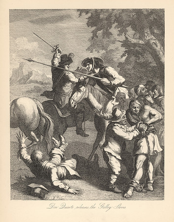 Vintage Image Plate - Don Quixote Releases the Galley Slaves
