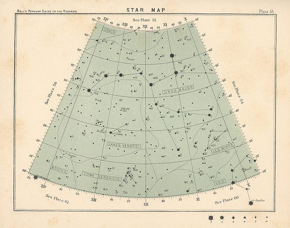 Vintage Star Map (Ball's Plate 55)