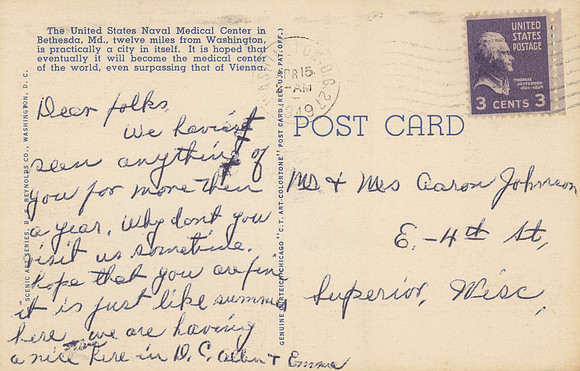 Vintage Postcard Message 1