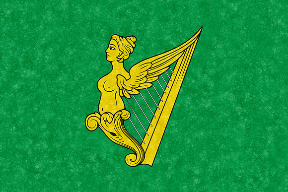 Velvet Flag - Green Harp of Ireland