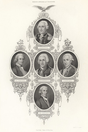 Vintage Image Plate - French Officers at Yorktown