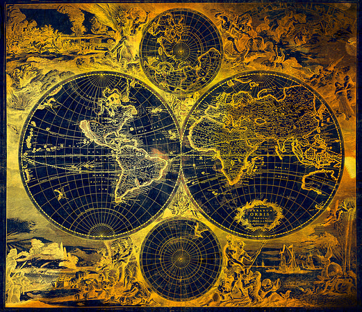 Golden Grunge Age Map