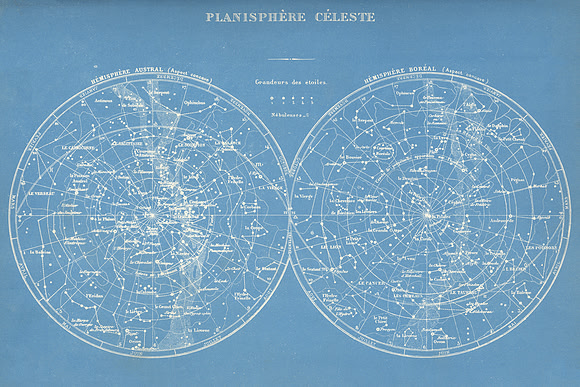 Vintage Celestial Planisphere