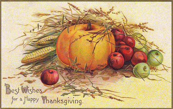 Vintage Postcard - Thanksgiving Harvest