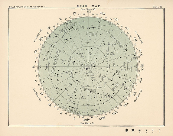 Vintage Star Map (Ball's Plate 51)