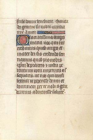 Book of Hours Manuscript - Prayer to Saint Mary and Christ (recto)