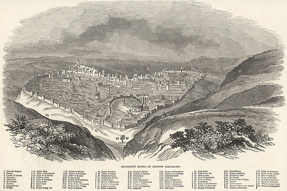 Vintage Image Plate - Brunetti's Model of Ancient Jerusalem