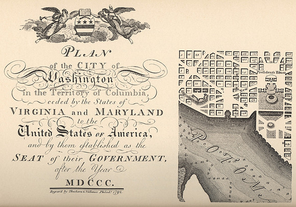 Vintage Image Plate - Plan of the City of Washington after 1800