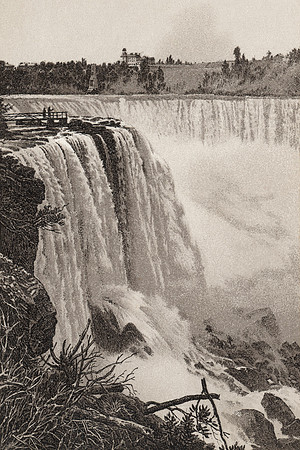 Vintage Heliotype Image - Horseshoe Fall(s) from Goat Island