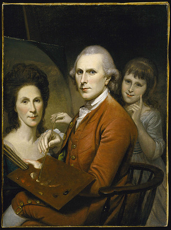 Self-Portrait with Angelica and Portrait of Rachel (by Charles Willson Peale circa 1782–1785)